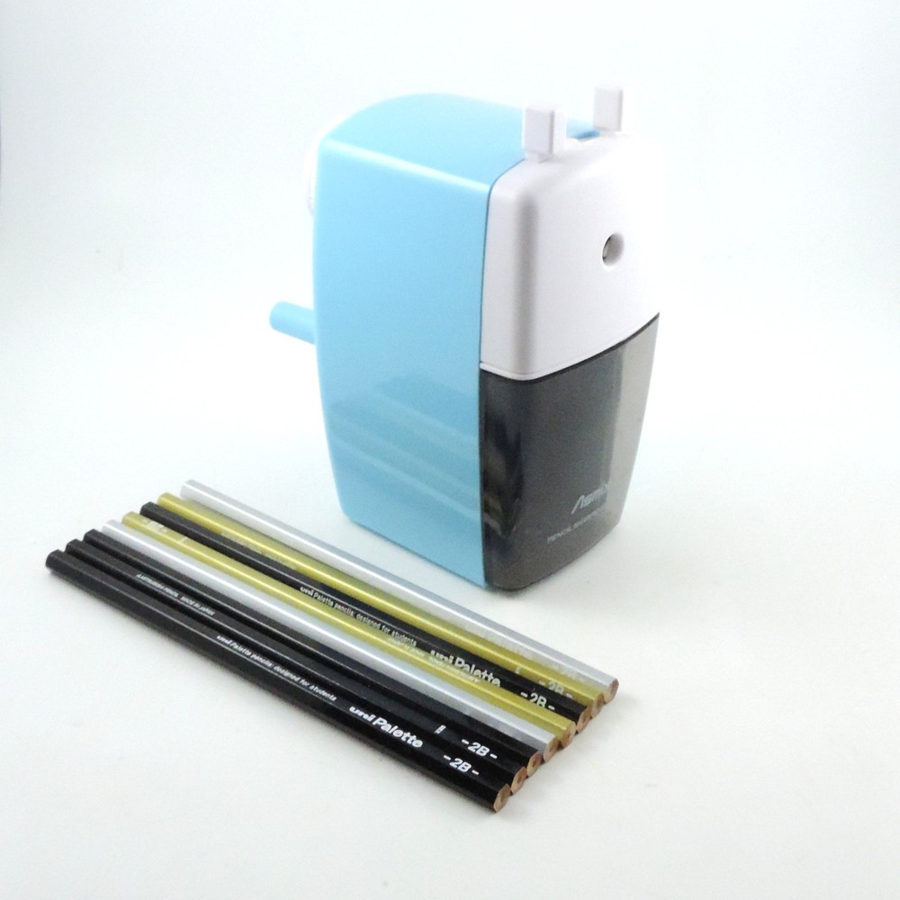 Mitsubishi uni Palette 2B Pencils 8 Pcs & Asmix Manual Pencil Sharpener Set Japa