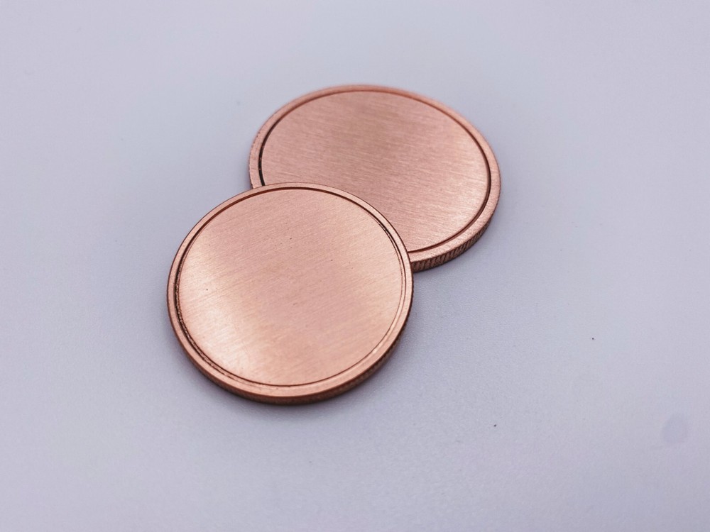 Copper Coin Blanks – Challenge Coin – Reed Edge – Grooved – 32mm, 40mm