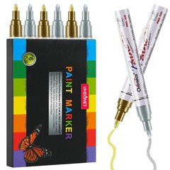 Gold And Silver Paint Marker Pens 6 Pack Permanent Oil Based Metallic Paint Pen