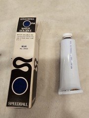 Set of 3 Speedball Water Soluble Block Printing Ink Black Blue & Red Read