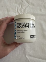Extra Heavy Molding Paste by GOLDEN, 8 fl. 8 Fl Oz (Pack of 1), Light Gray