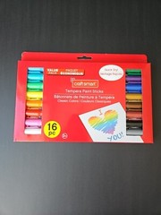 Art Pens Markers Craft Smart Tempera Paint Sticks – 16 Piece Box Set