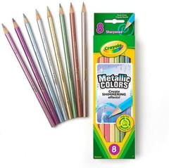 1 X Crayola Metallic XX Colors Colored Pencil set 8 68-3708 683708