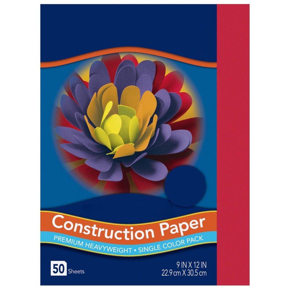 50 Sheets Construction Paper, Heavyweight, 9 x 12, Multicolor, Projects