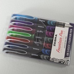 ZEBRA PEN Fountain Pen Fine Point 0.6mm Assorted Colors Non-Toxic Ink 7ct