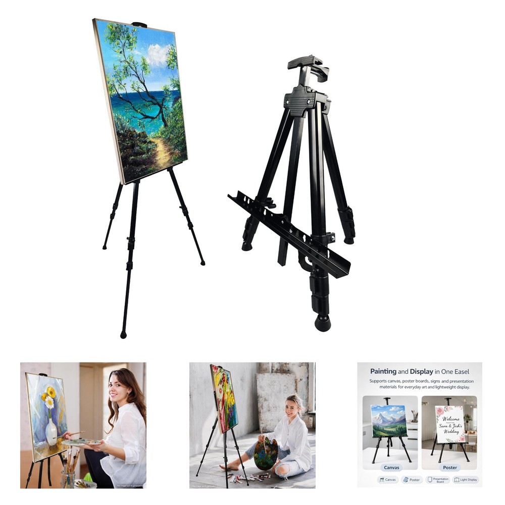 Art Easel Stand for Painting Canvases Metal Adjustable Height 17 to 66 Inches