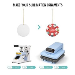 25 PCS Sublimation Ceramic Ornaments Bulk White Blank with 2.75 Inch Round