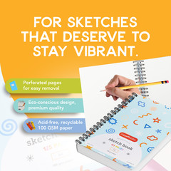 Incraftables Hardcover Spiral Bound Art Sketchbook (125 Pages) (A4 Size Book)