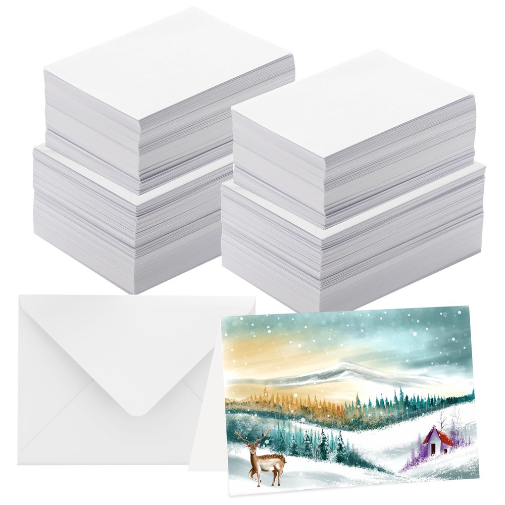 30 Sets Heavyweight Cotton Watercolor Cards With Envelopes Blank 4 x 6 In