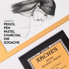 Ingres MBM Drawing Pad, White, 9×12 inches, 20 Sheets – Professional Art Pape…