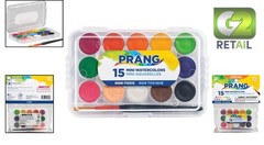Portable Mini Watercolor Paints with 15 Colors & Brush | Ideal for Kids’ Art