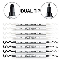 Dual-Tip Acrylic Paint Marker Set – 8 Bold Fine Paint Markers for Various