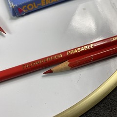 24 Sanford Col-Erase Carmine Red Erasable Colored Pencils 20050 Vtg Open Box