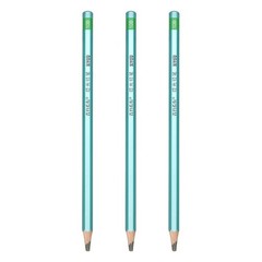 10B Drawing Pencils for Sketching, Set of 3, Dark Green/Black