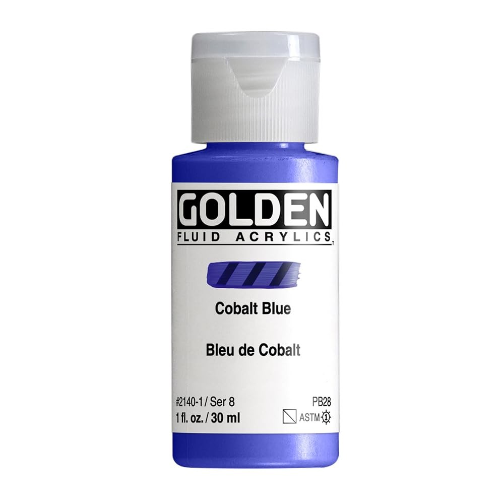 Fluid Acrylics by GOLDEN, Cobalt Blue, 1 fl. oz. Bottle, Professional Acrylic…