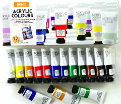 Acrylic Paint Set – 12 Non-Toxic, Bold Colors (22ml Tubes) – for multi surface