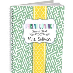Parent Contact Record Book Couture Style with 49 Tabs for Teacher Planning