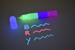 DirectGlow 3 Section XL Blacklight Glow Invisible UV Ink Marker Blue Red Yellow