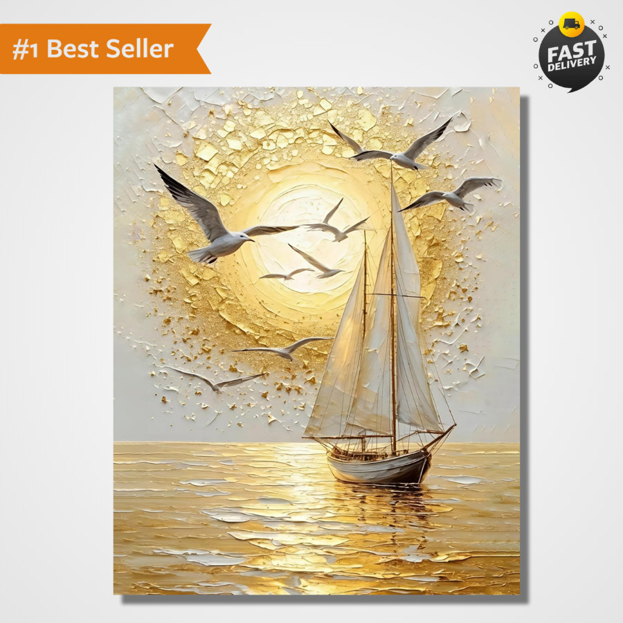 Sailboat DIY Paint by Numbers for Adults, Sail 16×20 inches, TG002