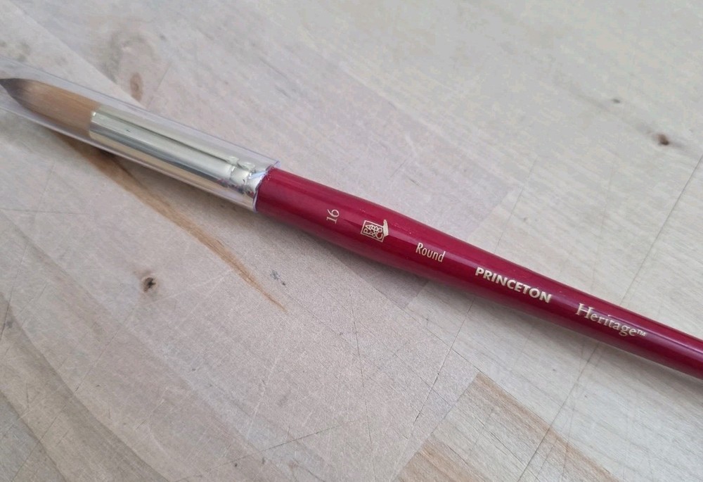 Princeton Heritage Round Synthetic Sable Brush Size 16 Red Handle Brand New