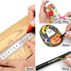Paint Pens Paint Markers Red – Permanent Markers Oil Based for Metal Wood,Pens f