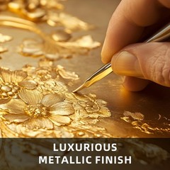 Gold Metallic Acrylic Paint, 33.8 Oz Heavy Body Gold Leaf Paint, Non-Toxic Ar…