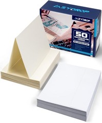 Watercolor Cards and Envelopes Set – 50 Folded 5×7 Inch Blank Heavyweight Pap…