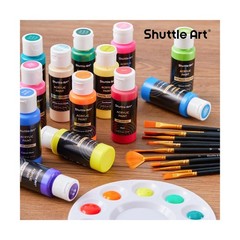 Shuttle Art 100 Colors Acrylic Paint, 2oz/60ml Bottles, Include 2 S… Fast Ship