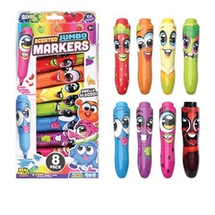 Jumbo Scented Markers for Kids, 8 Pack Fruit Scented Washable Markers, Non To…