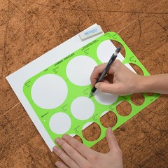 Westcott T-826 Jumbo Circles Template, Plastic Shape Template Tool,
