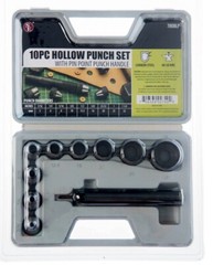 10-Piece Hollow Punch, 3/16″ (5mm),1/4″ (6mm), 5/16″ (8mm), 3/8″ (10mm), 1/2″ (