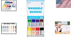 Washable Markers Bulk Pack – 8 Colors, Fine Point, Perfect for Kids’ Crafts