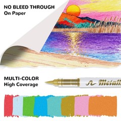 Redfun Metallic Acrylic Paint Markers, 48 Colors Soft Brush Tip Marker Pens, …