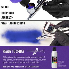 US Art Supply 8-Ounce Special Effects Purple Pearl Airbrush Paint