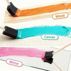 12 Pack Foam Paint Brushes 1 Inch 1.5 Inch Sponge Wood Handle