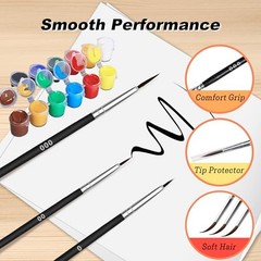 30pcs Fine Detail Paint Brushes Set, Miniature Detail Brush Kit with Sizes