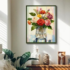 Flowers Diamond Art Kit for Adults & Beginners – 5D Full Drill Sunlit Petals