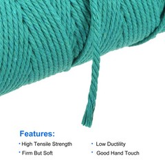 4 Pcs Cotton Rope 4 Strand Twisted Braided Rope Milky Green 109 Yard 3mm Dia