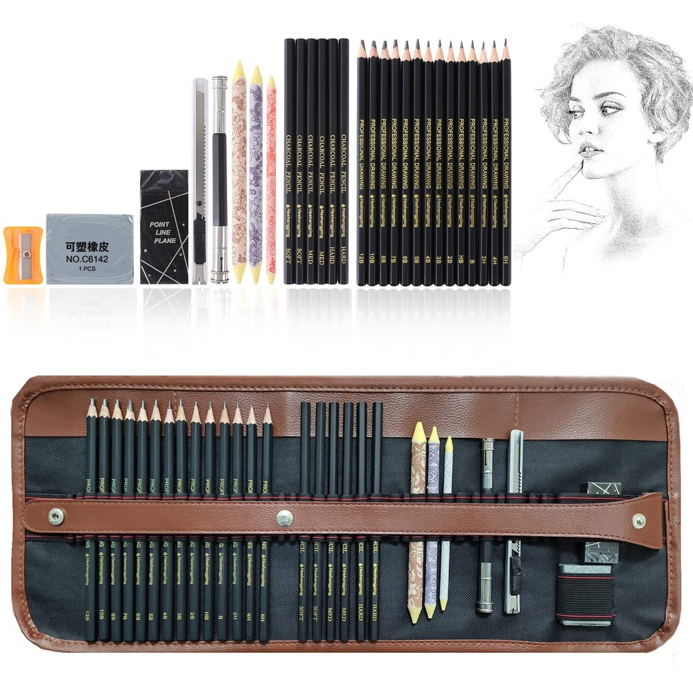 1 Set Professional Sketch Drawing Pencil Graphite Charcoal Blending Art Tool
