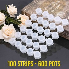 100 strips (600 pots) – 3ml Empty Paint Pots – Next Day Delivery