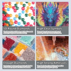 Dragon Diamond Art Kits for Adults – Round Diamond Dots Painting Kit, 5D Full