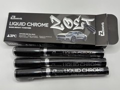 3PK Permanent Liquid Chrome Paint Pens Mirror Finish Metal Plastic Model 3 Tips