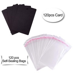 TUPARKA 120 Pcs Earring Display Card, Necklace 1 count (Pack of 120), Black