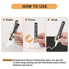 SELEAD Tire Marker White – 8 Pack Paint Pens for 1 Count (Pack of 8), 8white
