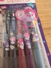 Zebra Sarasa Clip Gel Pens My Melody Kuromi 50th Anniversary 5 Colors 0.5mm