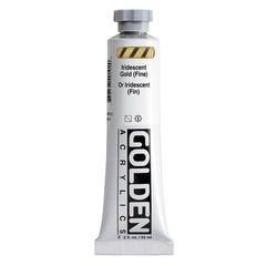 2 oz Heavy Body Acrylics Iridescent Gold Fine SemiTransparent Tube