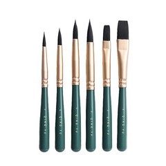 6pcs Mini Nylon Artist Paint Brushes Set Watercolor Gouache W Storage Box