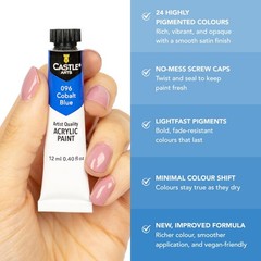 24 Colors 12ML Acrylic Paint Set | Premium Quality for Beginners & Artists | Smo