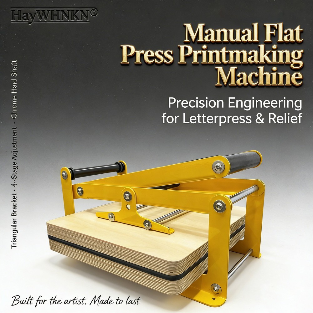 Manual Flatbed Printmaking Press Triangular Bracket 4-Speed Thickness Adjustment