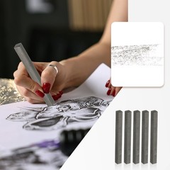 Compressed Charcoal Sticks, 6 Pack HB Grade Art Supplies Sketch Stick